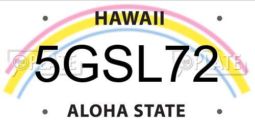 5GSL72 Hawaii License Plate