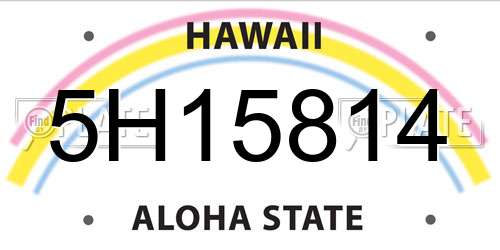 5H15814 Hawaii License Plate