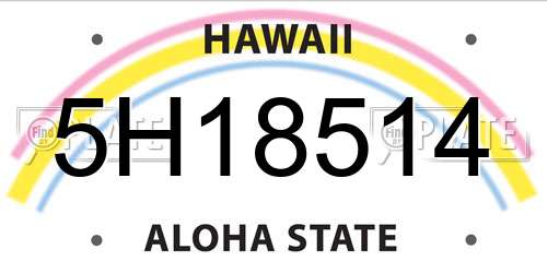 5H18514 Hawaii License Plate