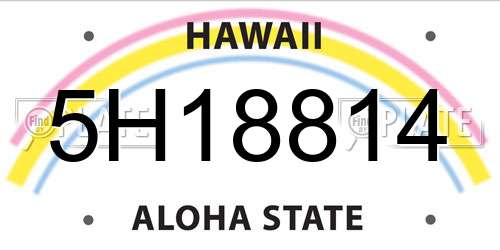 5H18814 Hawaii License Plate