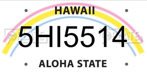 5HI5514 Hawaii License Plate