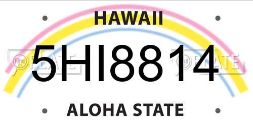 5HI8814 Hawaii License Plate