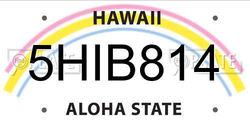 5HIB814 Hawaii License Plate