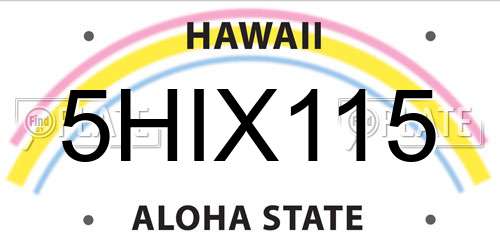 5HIX115 Hawaii License Plate