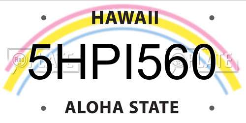 5HPI560 Hawaii License Plate