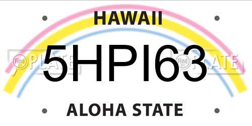 5HPI63 Hawaii License Plate