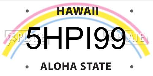 5HPI99 Hawaii License Plate