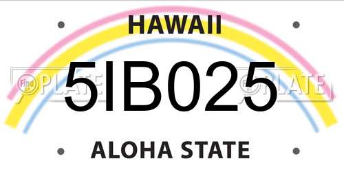 5IB025 Hawaii License Plate