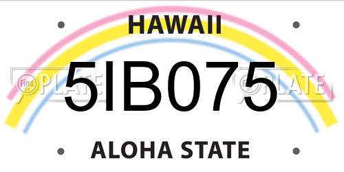 5IB075 Hawaii License Plate