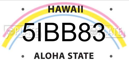 5IBB83 Hawaii License Plate