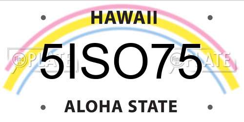 5ISO75 Hawaii License Plate