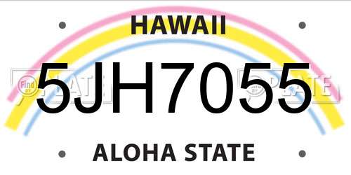 5JH7055 Hawaii License Plate