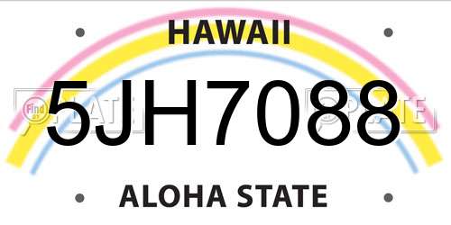 5JH7088 Hawaii License Plate