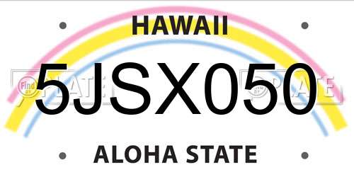 5JSX050 Hawaii License Plate