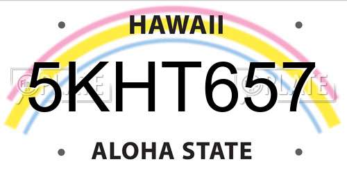 5KHT657 Hawaii License Plate