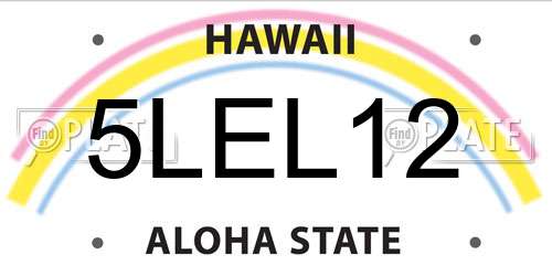 5LEL12 Hawaii License Plate