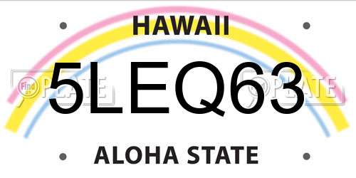5LEQ63 Hawaii License Plate