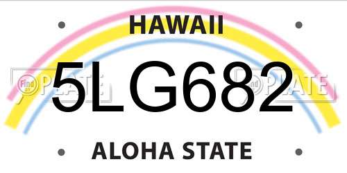 5LG682 Hawaii License Plate