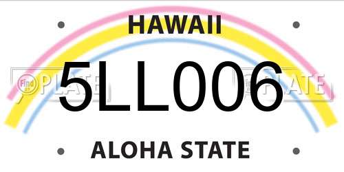 5LL006 Hawaii License Plate