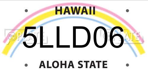 5LLD06 Hawaii License Plate