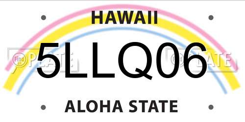 5LLQ06 Hawaii License Plate