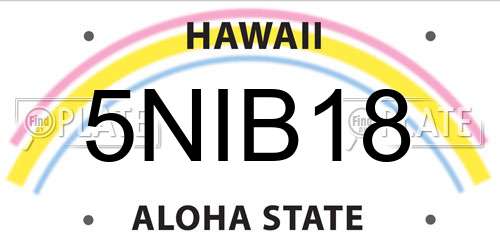 5NIB18 Hawaii License Plate
