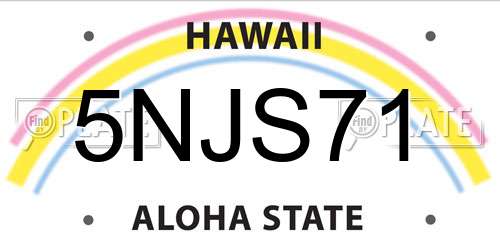 5NJS71 Hawaii License Plate