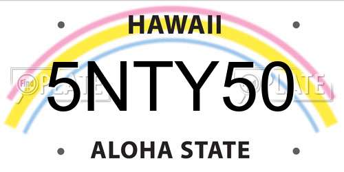 5NTY50 Hawaii License Plate