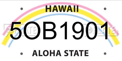 5OB1901 Hawaii License Plate