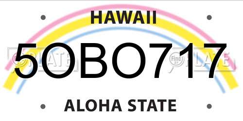 5OBO717 Hawaii License Plate