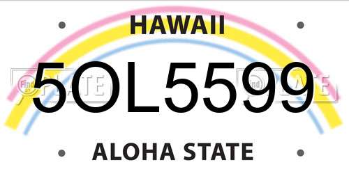 5OL5599 Hawaii License Plate