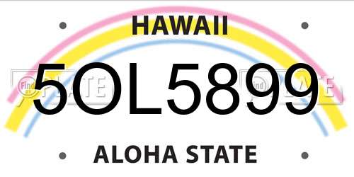 5OL5899 Hawaii License Plate