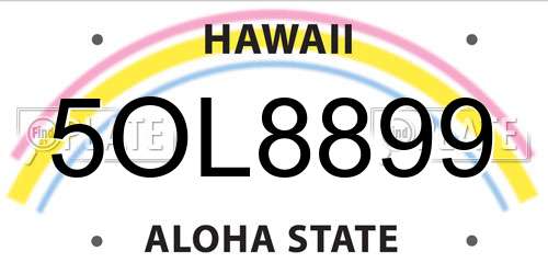 5OL8899 Hawaii License Plate