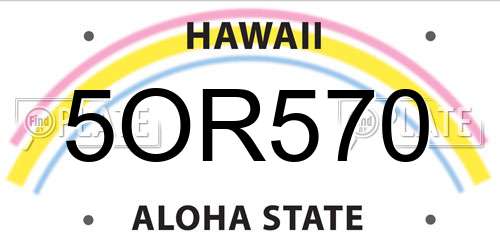 5OR570 Hawaii License Plate
