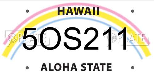 5OS211 Hawaii License Plate