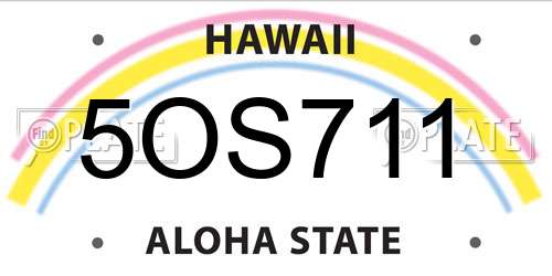 5OS711 Hawaii License Plate