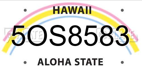 5OS8583 Hawaii License Plate