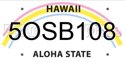 5OSB108 Hawaii License Plate