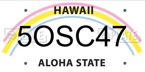 5OSC47 Hawaii License Plate