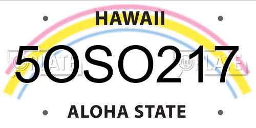 5OSO217 Hawaii License Plate