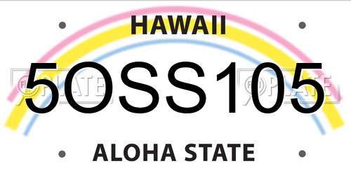 5OSS105 Hawaii License Plate