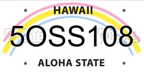 5OSS108 Hawaii License Plate