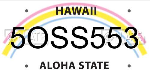 5OSS553 Hawaii License Plate