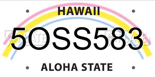 5OSS583 Hawaii License Plate
