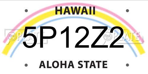 5P12Z2 Hawaii License Plate