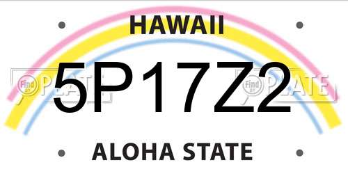 5P17Z2 Hawaii License Plate