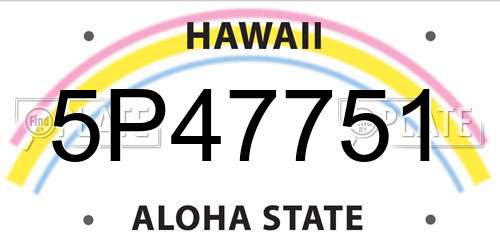 5P47751 Hawaii License Plate