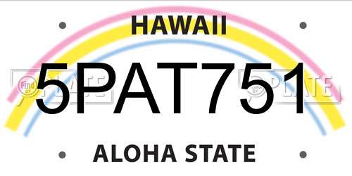 5PAT751 Hawaii License Plate