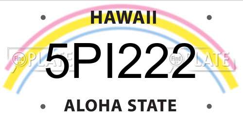 5PI222 Hawaii License Plate