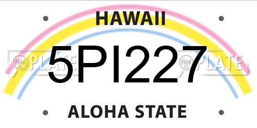 5PI227 Hawaii License Plate